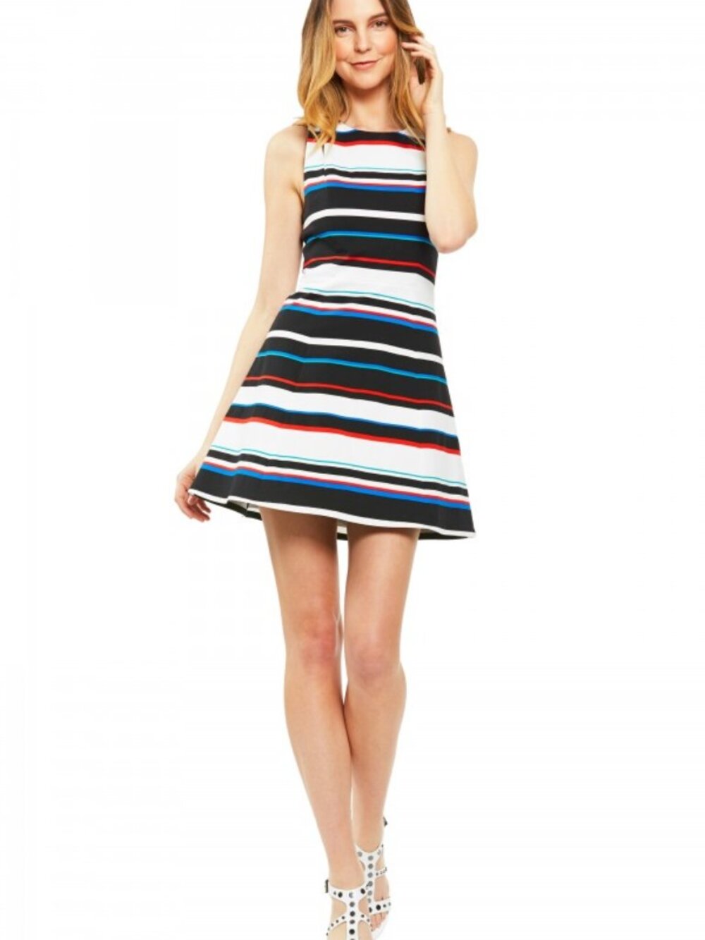 Rebecca Minkoff Sunday Striped Stretch-Woven Mini Dress